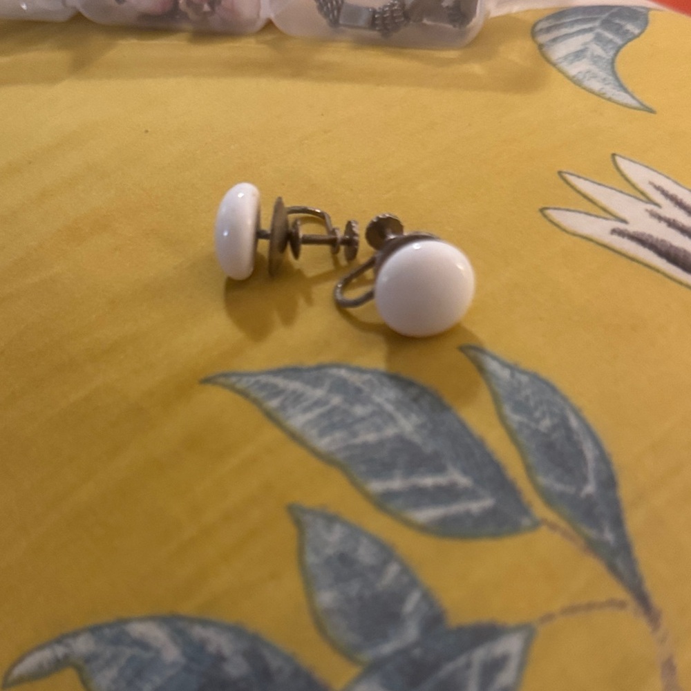 Enamel Screw-back Earrings